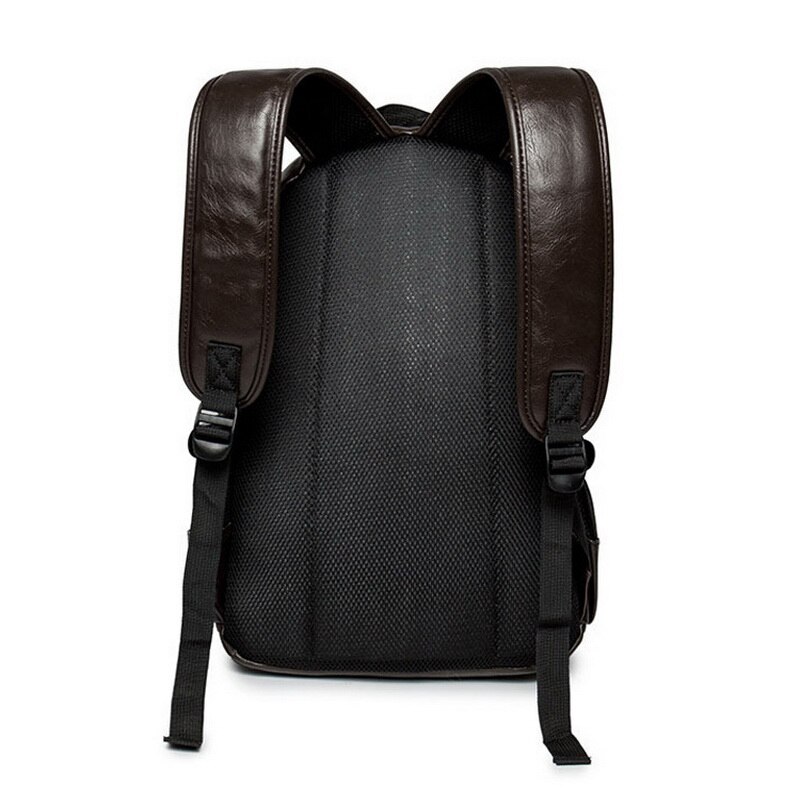 Casual Leather Book Bag Male Black Backpacks Men Backpack Leather School Backpack Bag Waterproof Travel Bag