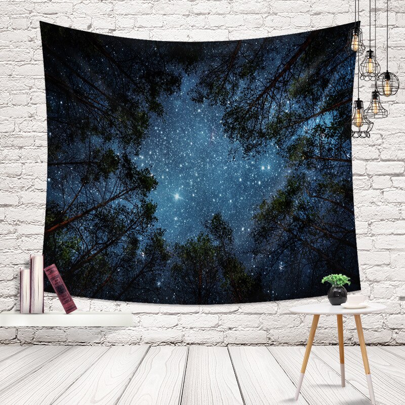 Tapiz Hippie de pared con estampado con bosque Natural de 150x100cm, tapiz de pared bohemio, tapiz de pared con Mandala Arte de la pared Decoración