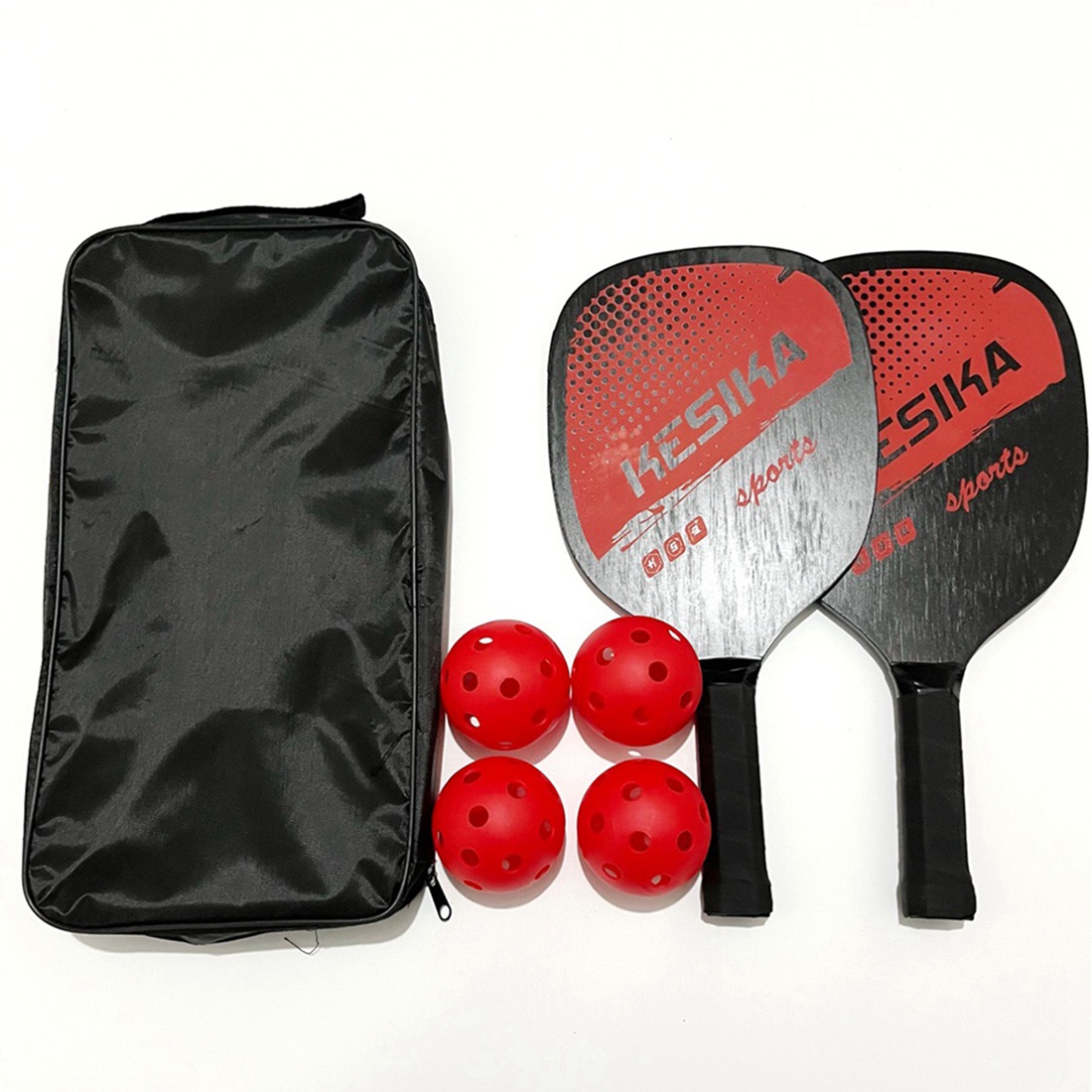 Pickleball Paddles Rackets Set Pickleball Paddle Set Of 2 Ultra Cushion Racquet Rackets 4 Pickle Balls Racquet Bag: Red