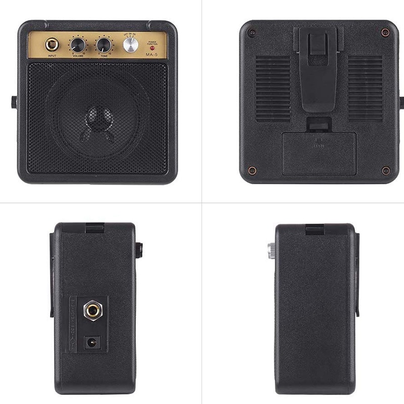 Electric Amplifier for Guitar Amp Speaker 5W with 6.35mm Input 1/4 Inch Headphone Output Supports Volume Tone Adjustment