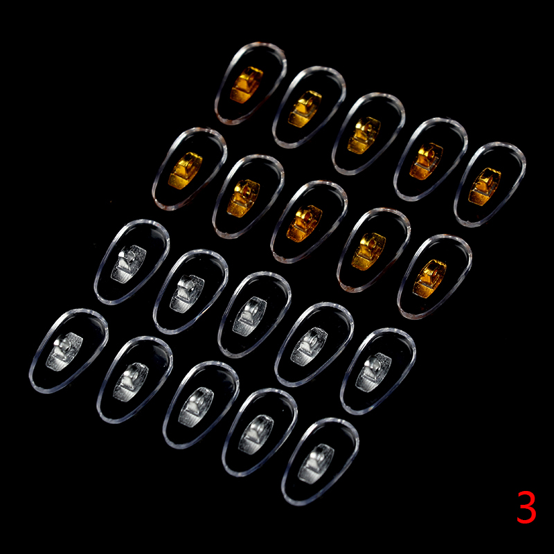 10 pares de parafusos de silicone em almofadas de nariz, cinta de núcleo de alumínio em pvc para suporte de óculos, acessórios de óculos: Verde claro