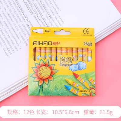 8/12/24 Colors Hobby Oil Pastel Toddler Baby Paintbrush Children Crayon Safety Suit Color Paint Pen Sunflower Stationery Crayon: 12colors