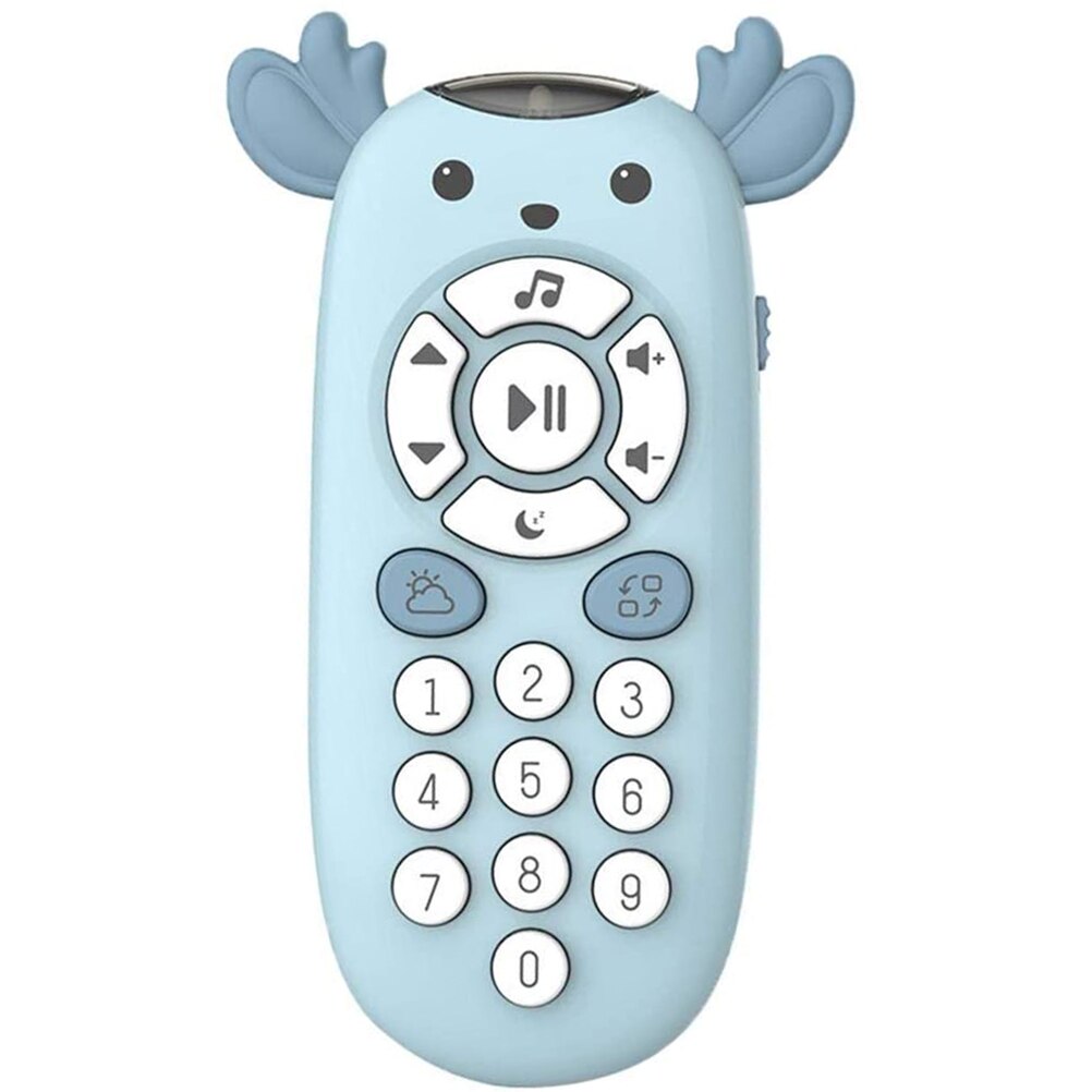 Baby Kids Elektronische Speelgoed Telefoon Simulatie Tv Afstandsbediening Educatief Muziek Tweetalige Leren Speelgoed Muziek Sound Machine Speelgoed: Blauw