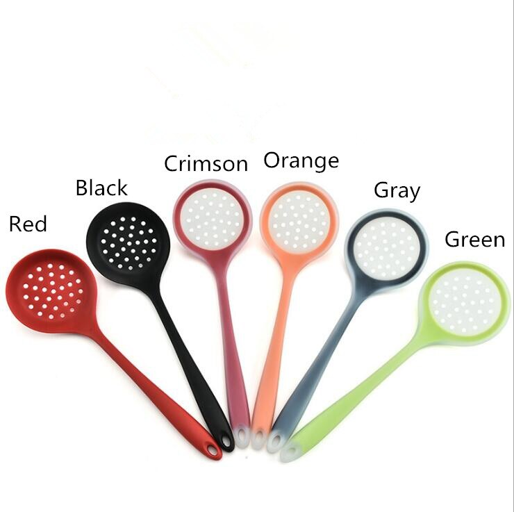 1PC Food Grade Silikon Sieb Schaufel Siebe Löffel Bunte Küche Scoop Entwässerung Siebe Küche Gadget