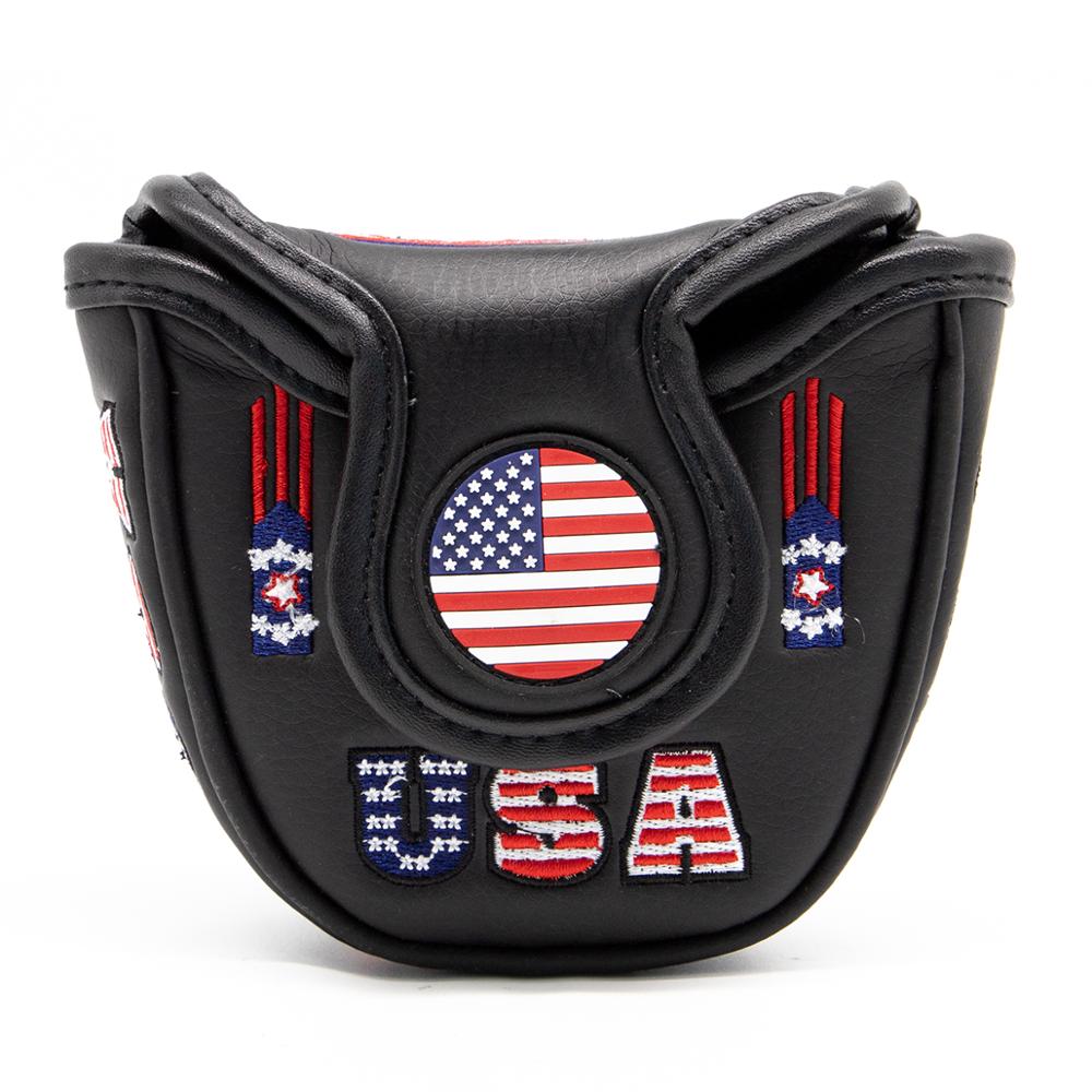 Golf Putter Cover USA FLAG Leather Golf Mallet Putter Headcovers Golf Club Head Cover Leather