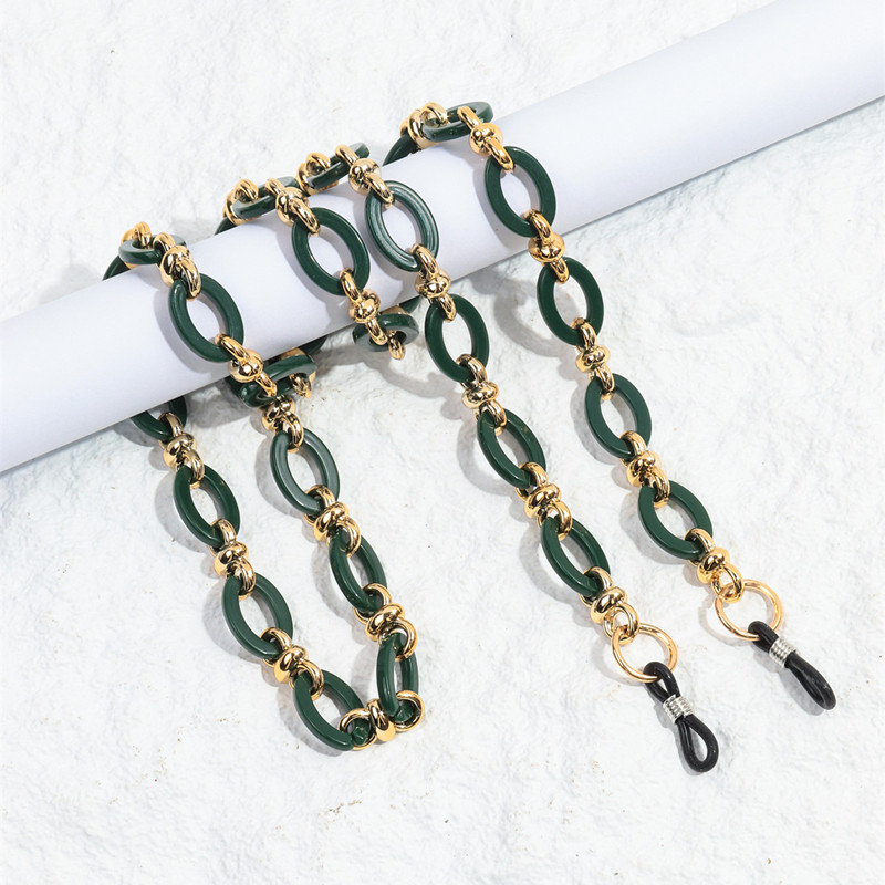 70cm Vintage Acrylic Glasses Chain for Men Women Sunglasses Chains Lanyard Neck Strap Rope Eyeglasses Holder Cord: black