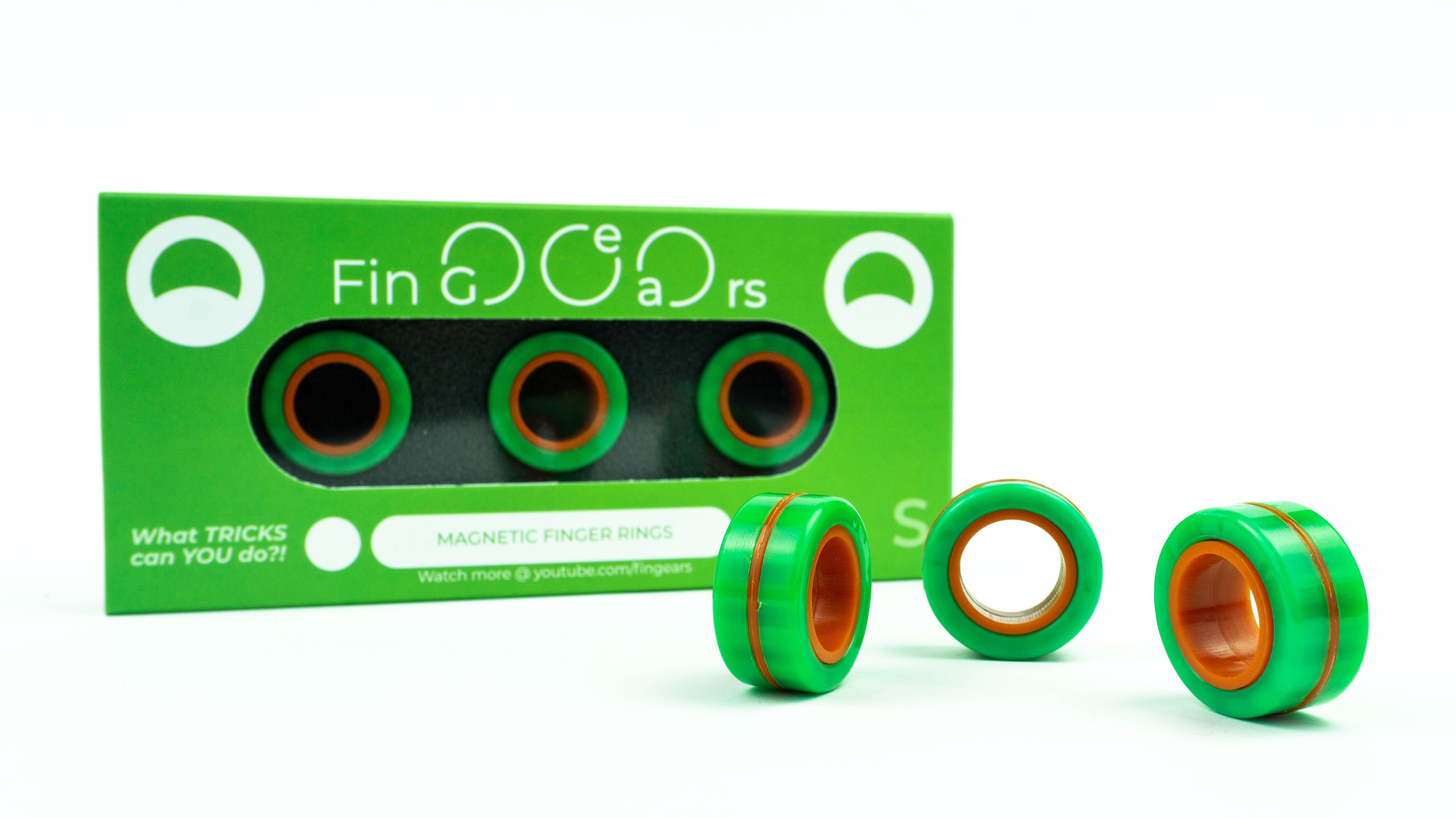 ORIGINALES Fingears Magnetic Finger Ring Talla S: Green/Orange