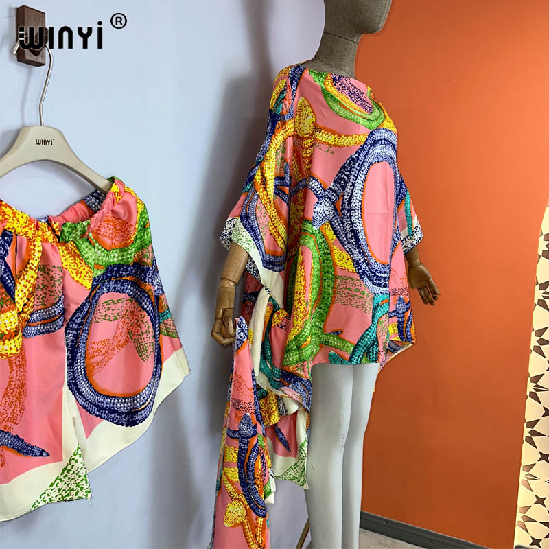 Winyi vardagskostym bohemisk strand boho tryck damshorts kostym strandöverdrag  up 3 -delat set för kvinnor