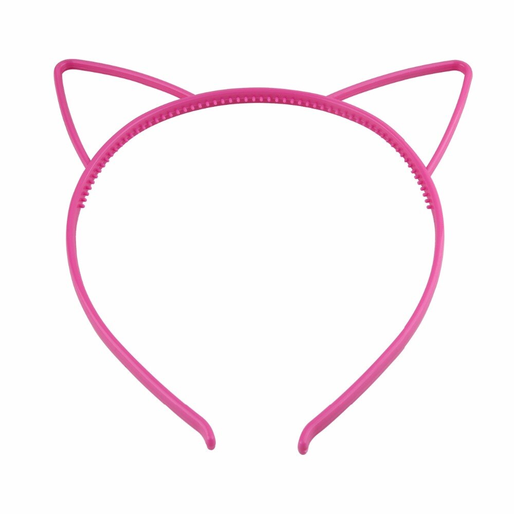 Solid Candy Colour Color Plastic Cat Ear Tiara Princess Headband Hair band With Teeth girls kids Hair Accessories