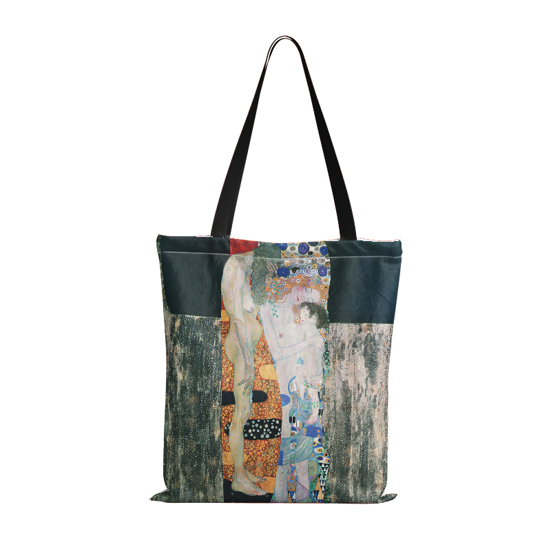 Borse Shopper in stoffa per pittura a olio per donna borsa pieghevole in tela per Shopping di grande capacità: style5