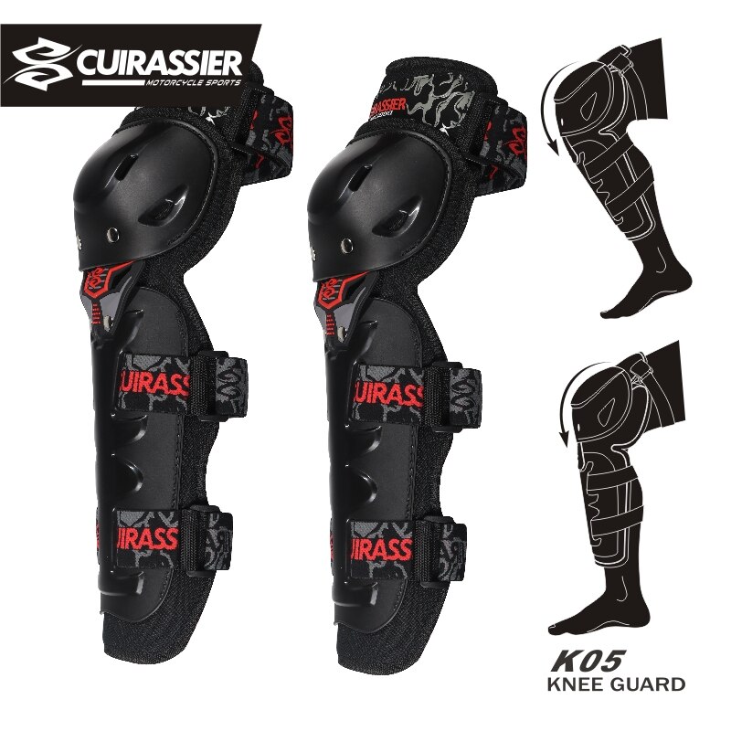 Motorcykel skyddande knäskydd mx off-road knäskydd skydd moto racing dirt bike skydd motocross skydd cuirassier motos: K05 röda