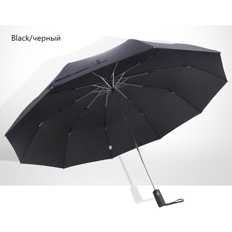 Paraguas grande automático familiar de 125cm, paraguas plegable para lluvia para mujer, 3 paraguas de negocios para hombre de , paraguas grande a prueba de viento de 10K,: Default Title