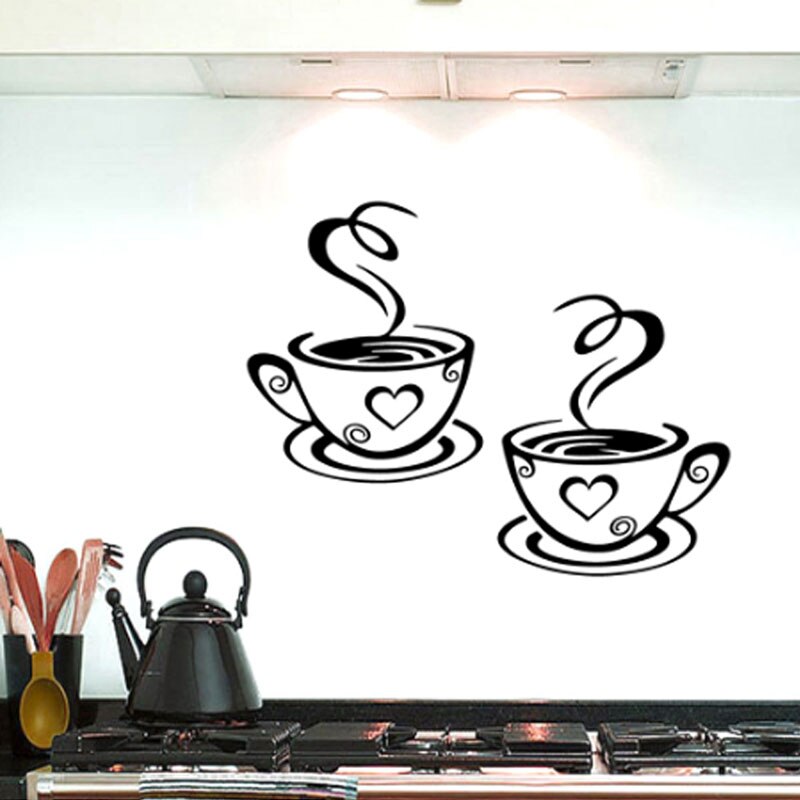 Tapeter vinyl klistermärken kök väggmålning kaffe 1 st stor dekor tapet affisch vägg klistermärke hus dekoration kök: 8