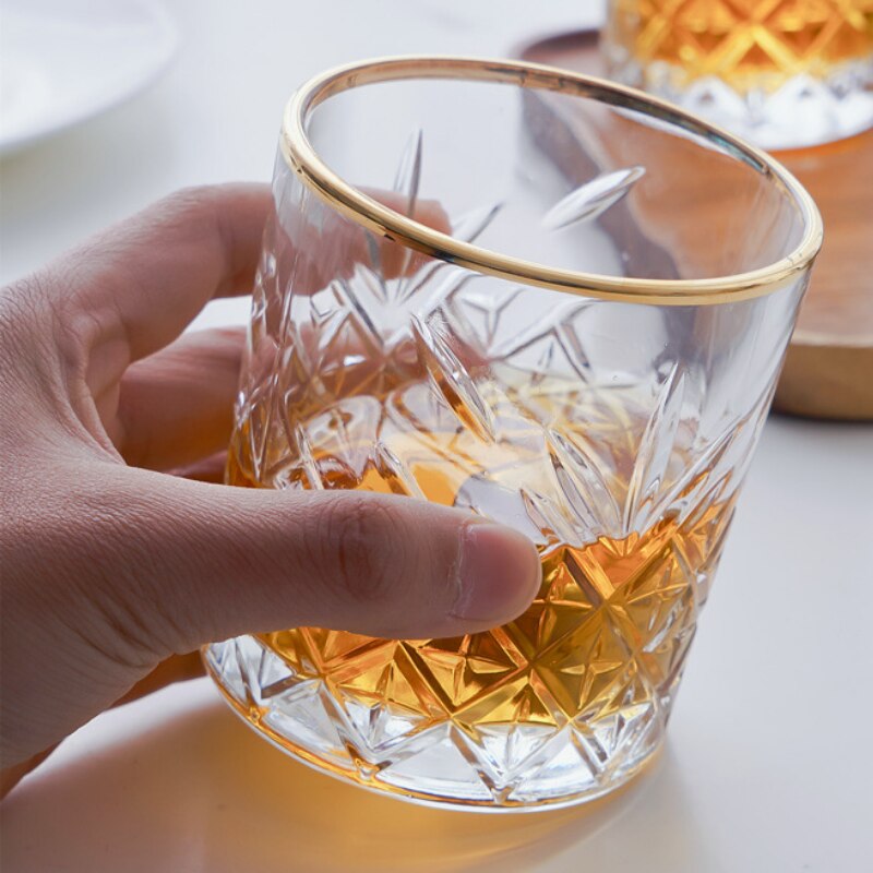 Style 250-450Ml Eternal Carved Flower Martini Cup Vintage Art Whiskey Vodka Mojito Wine Glass Bar Drinkware Goblet