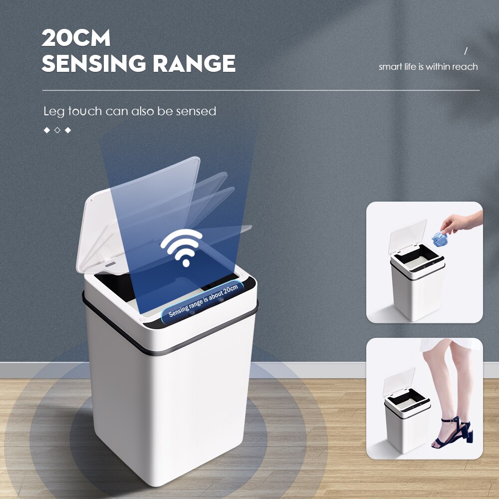 Smart Trash Can Home Intelligent Waste Bin Induction Garbage Bucket Electric Sensor Automatic Trash Bin For Kitchen Bathroom