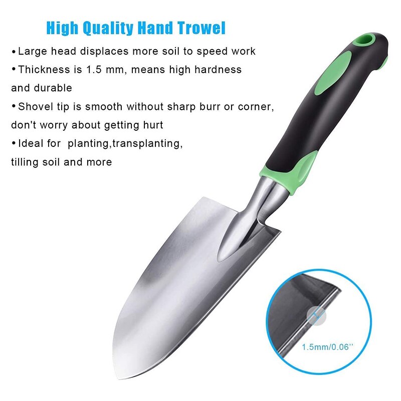 3 Piece Garden Tool Set Durable Aluminum Gardening Kit Includes Trowel Transplanter Cultivator Heavy Duty Garden Tool Kit Garden