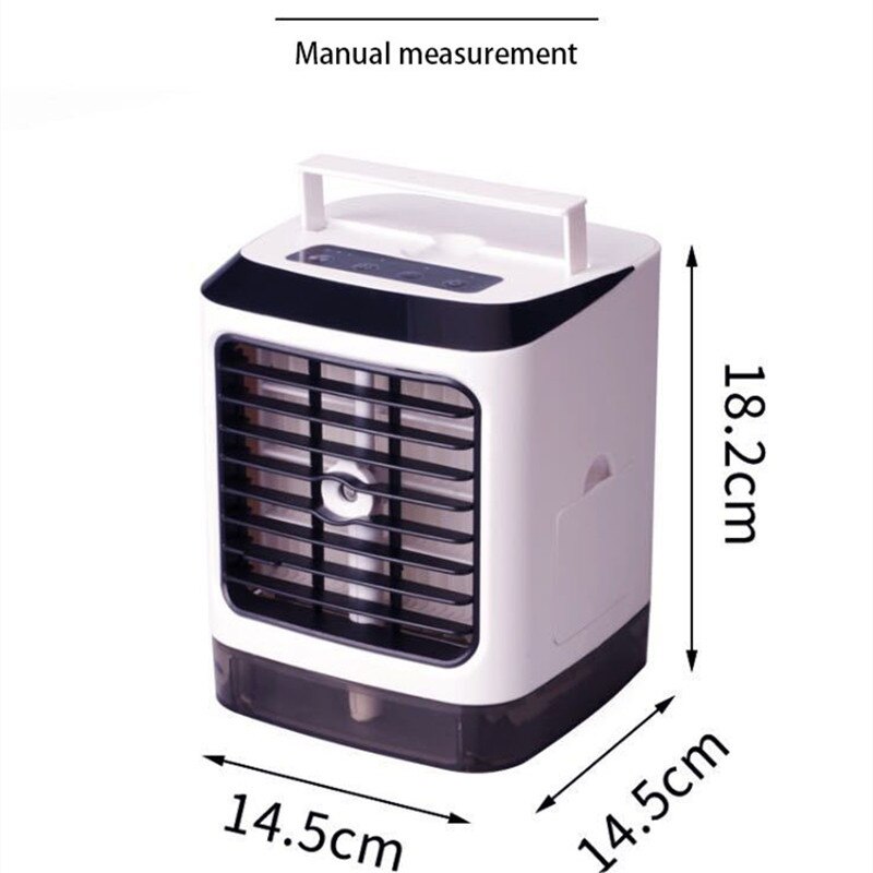 3IN1 Mini Portable Air Conditioner 7 Colors LED Conditioning Humidifier Purifier USB Desktop Air Cooler Fan + Remote Controller