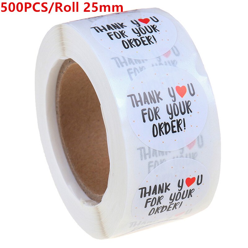 500pcs 1 inch Label Stickers Cute Circle Paper Thank You Seal labels For Your Order and Handmade Stationery Stickers: B