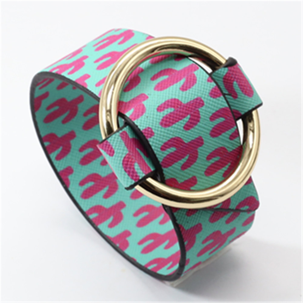 Cactus Wide Bangle Green Wristband Summer Beach Jewelry Chain Leather Bracelets For Women Cuff Bangle Female Party Jewelry: green