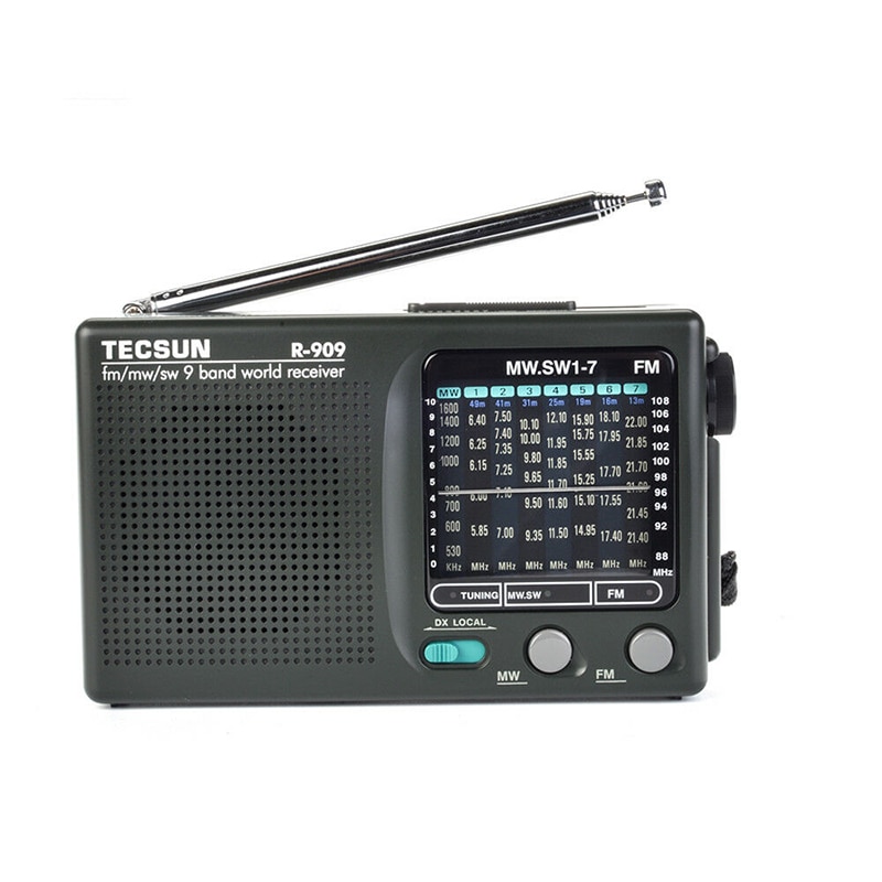 Bærbar radio fm mw (am) sw (shortwave ) 9 bands world receiver roterbar ultrahøj følsomhed lav støj radio modtager