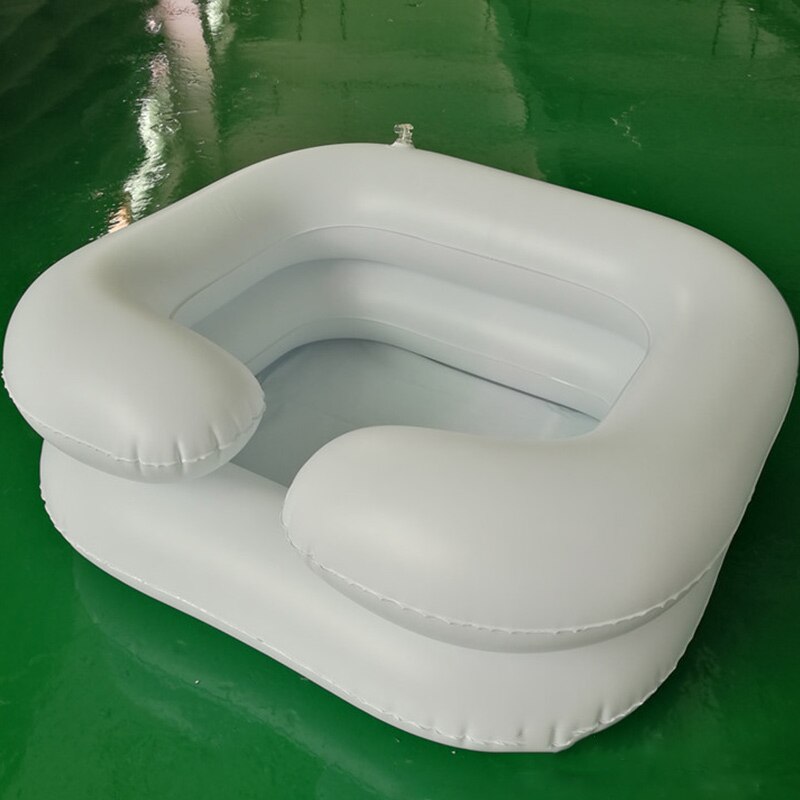 Bañera hinchable de PVC para lavado de pelo con tubo de drenaje, lavamanos para el cuidado de los ancianos