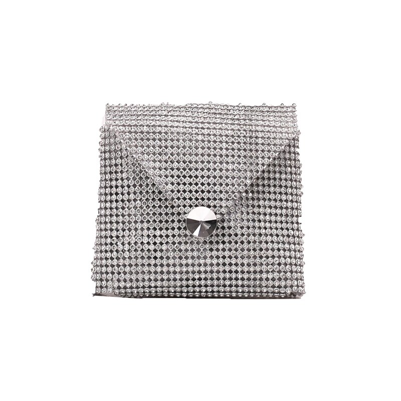 Diamond Waist Belt Women Mini Chain Crossbody Bags Waist Pouch Trouser Chain Belt Small Lipstick Shoulder Bag Mini Purse: Silver waist bag