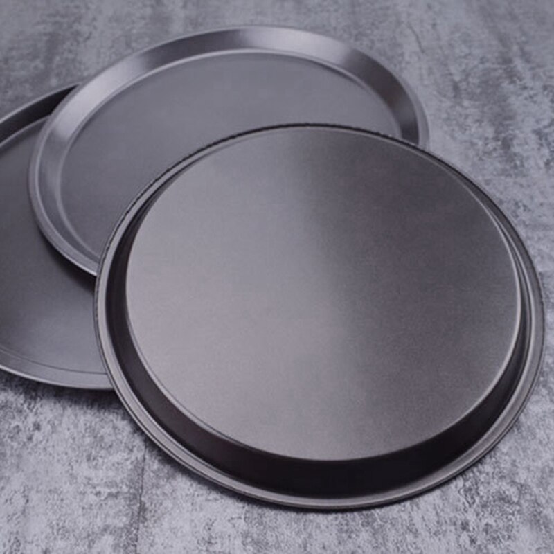 Tray 9 10 11 12 14 inch Non-stick Pizza Plate Round Black Pan Baking Mold Cooking Tools molde pizza