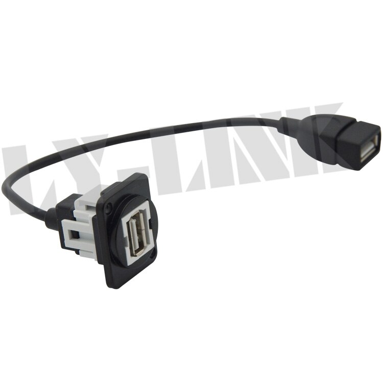 D type metalen USB met achterkant korte kabel