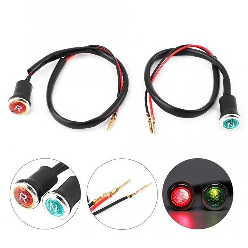 2 Pcs ATV Reverse &amp; Neutral Light Indicator For 90/110/125/150/200/250/300cc ATV Quad Sunl/Taotao/Eagle/Loncin Etc DC 12V