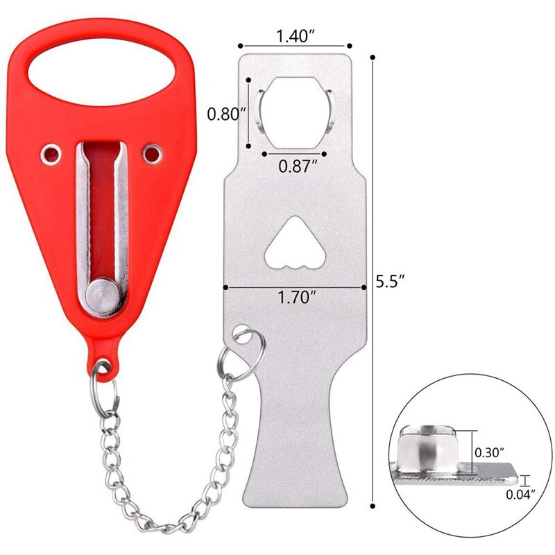 4 sztuk przenośny zamek drzwi solidny zamek podróżny bezpieczeństwo ciężki obowiązek blokada robić podróży, AirBNB, hotel, dom, apartament, szkoła