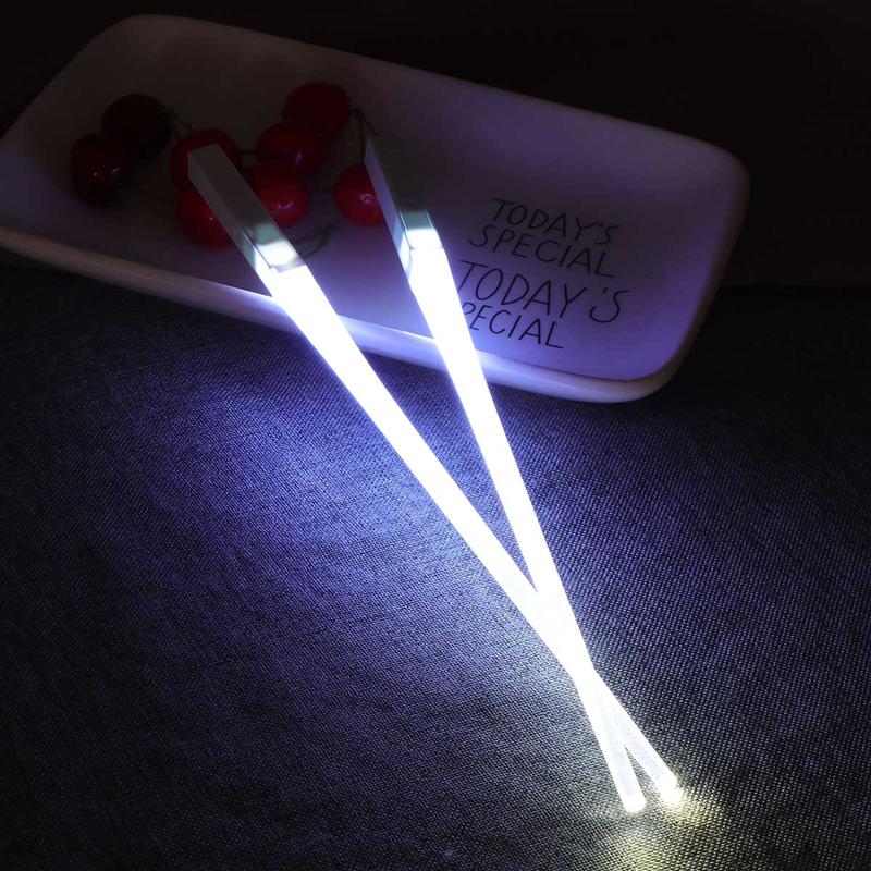 1 Pair of Light Up LED Lightsaber Chopsticks Durable Lightweight Portable BPA Free and Food Safe (Red): White 2