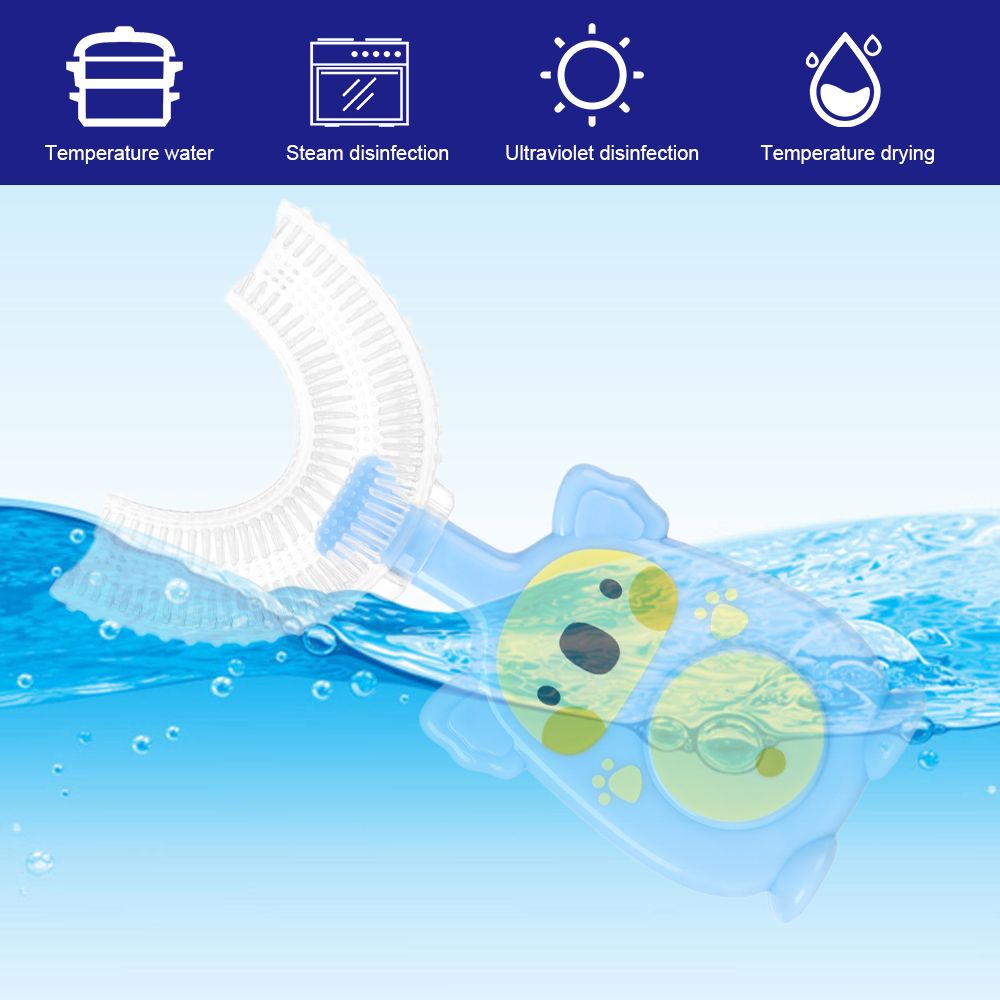 Kinderen U-vorm Tandenborstel 2-12years Kinderen Tanden Oral Care Borstel Zachte Siliconen Tanden Whitening Schoonmaken Tool Borstel