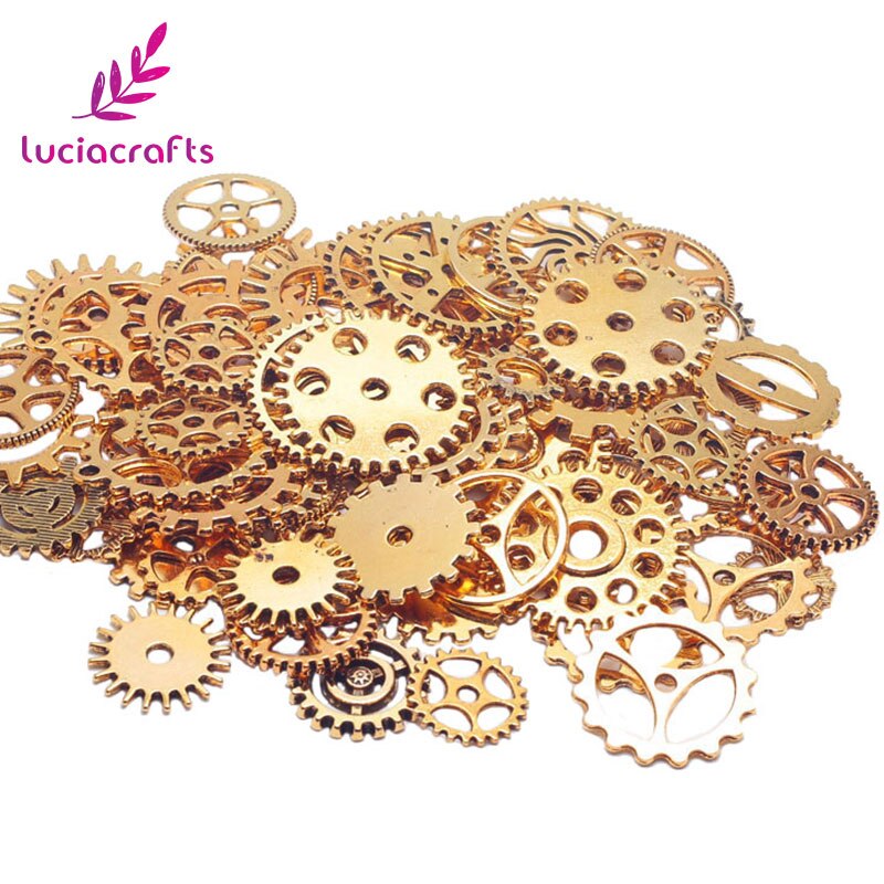 50g/lot Mixed Sizes Mechanical Gears Metal Jewelry Accessories Material DIY Retro Pendant G1003