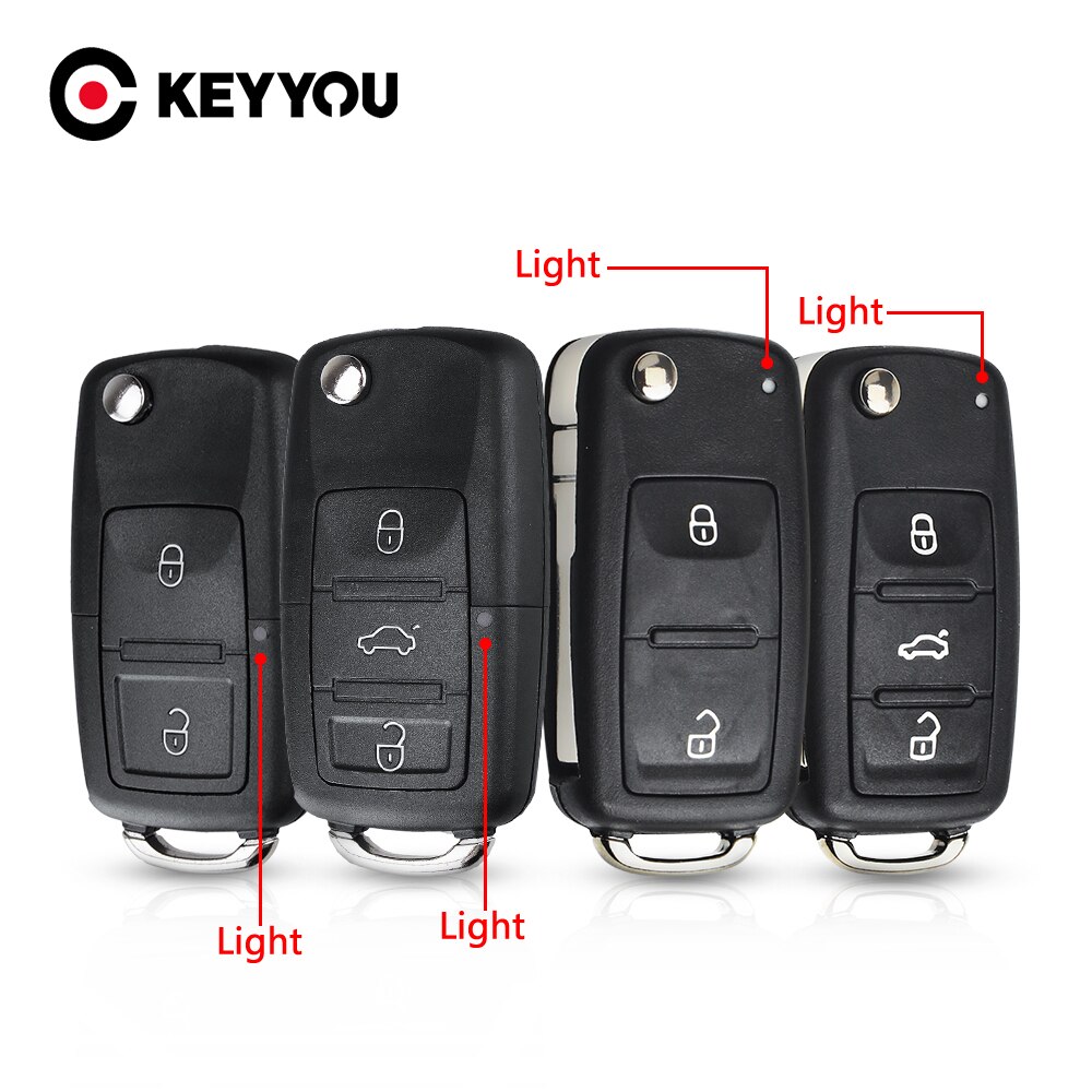 Keyyou 3 knapps flip fjärrnyckel skal nyckelfodral för vw volkswagen tiguan golf sagitar polo  mk6 caddy passat  b6 auto nycklar fall