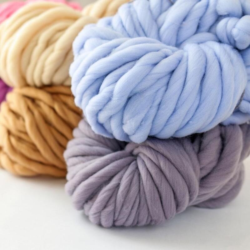 250G Super Thick Yarn Soft Merino Wool Yarns Large Knitting Bulky Blanket Roving Yarn Yarn Wool Chunky Arm T3D1