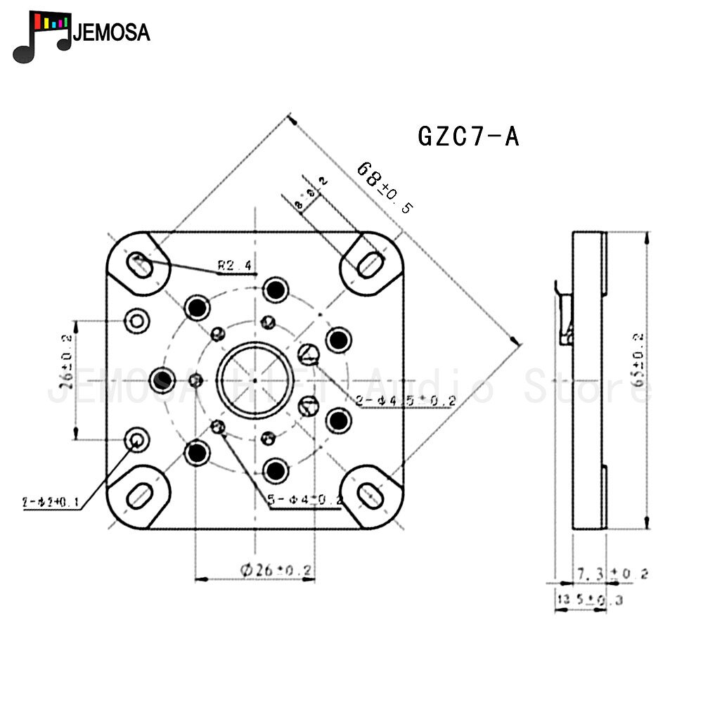 5PCS Ceramic Tube Socket 7Pins Tablet Socket Tube Seat For 813 FU-13 4B27 5-125B 8001 Vacuum Tube Amplifer