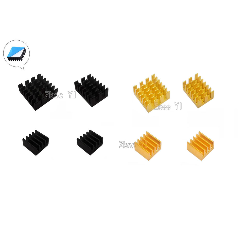 4 stuks Voor Raspberry Pi 4B Aluminium Heatsink Radiator Cooler Kit voor Raspberry Pi 4: Black and Gold