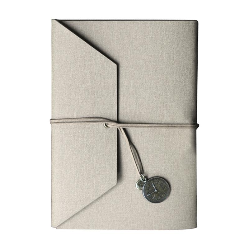 PU Leather Cover Loose-leaf Tri-fold Notebook A5 Travel Handbook for Dairy Travel Office A9LC: Khaki