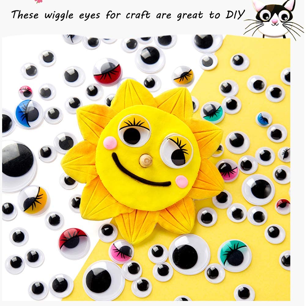 700Pcs Diy Wiggly Googly Ogen Kleurrijke Zelfklevende Oog Pop Beweegbare Simulatie Dier Oogbol Kinderen Kids Craft Supplies speelgoed