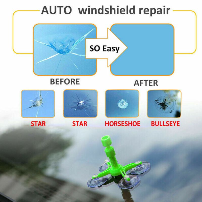 Windschutzscheibe Auto Fenster Glas Riss Reparatur Kleber Bausatz schnell Fix DIY Auto Windschutz E7CA