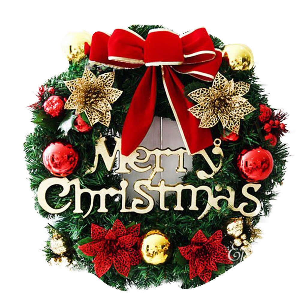 Garland Arrangement Christmas Ornament Christmas Wreath Decorative 30CM Garland flower frame Home Decor DIY floral Wreath: C