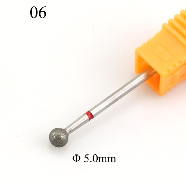 Diamond Nail Boor Bal Roterende Beetje Eletric Frees Bestanden 5.0Mm Manicure Burr Cuticle Schoon Polish Machine Accessoire: 0-6