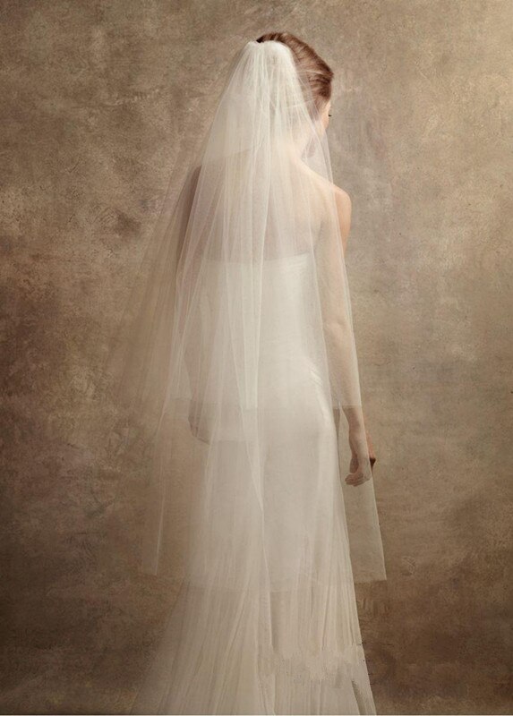 Two Layers Short Veil With Comb Simple Cut Edge Veil Soft Tulle Bridal Accesorie White Ivory Wedding Veils OV3915