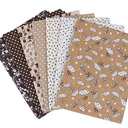 Nanchuang-tela fina de algodón para manualidades, costura retales para hecha a mano, para álbum de recortes, para edredón, patrón de costura, 25x25m, 7 unids/lote: COFFEE