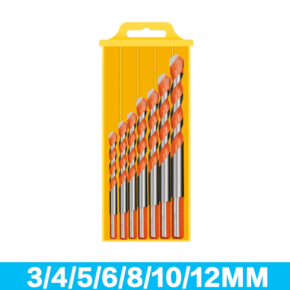 5/10 pièces Triangle fileté tungstène acier mur carrelage béton foret ménage marbre Overlord diamant main perceuse électrique: Beige