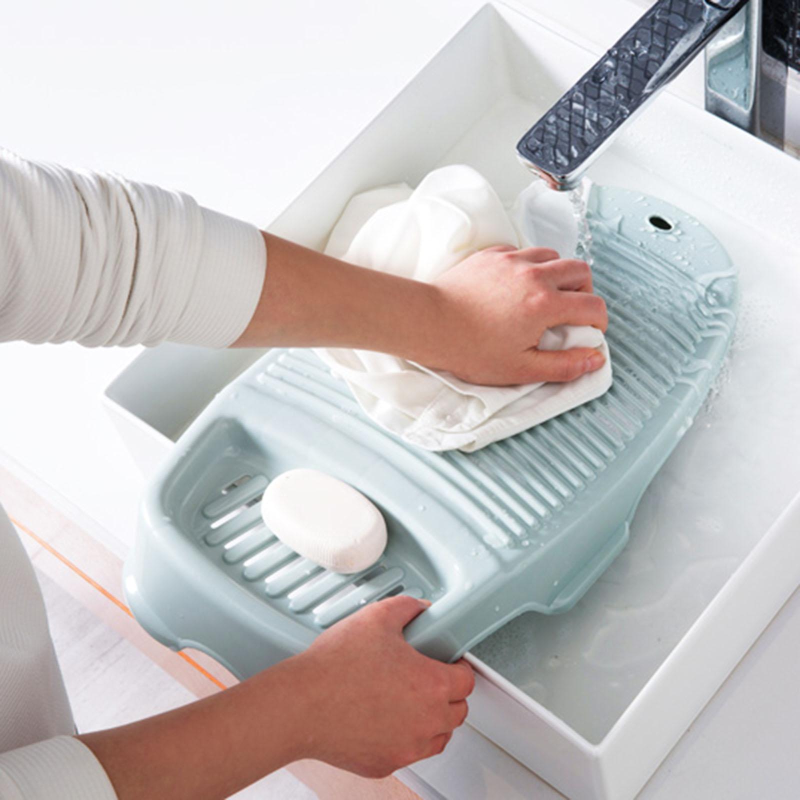 Wassen Boord Met Zeephouder Scrub Board Voor Wassen Voor Wasserij Accessoires Tieners: light blue