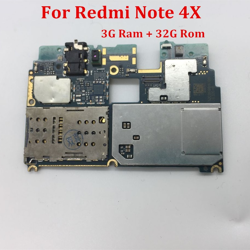 解除 redmi note 4X 注 4 グローバルバージョンの snapdragon 625 メインボードマザーボード手数料フレックスケーブル 3 グラムと 32 ギガバイト