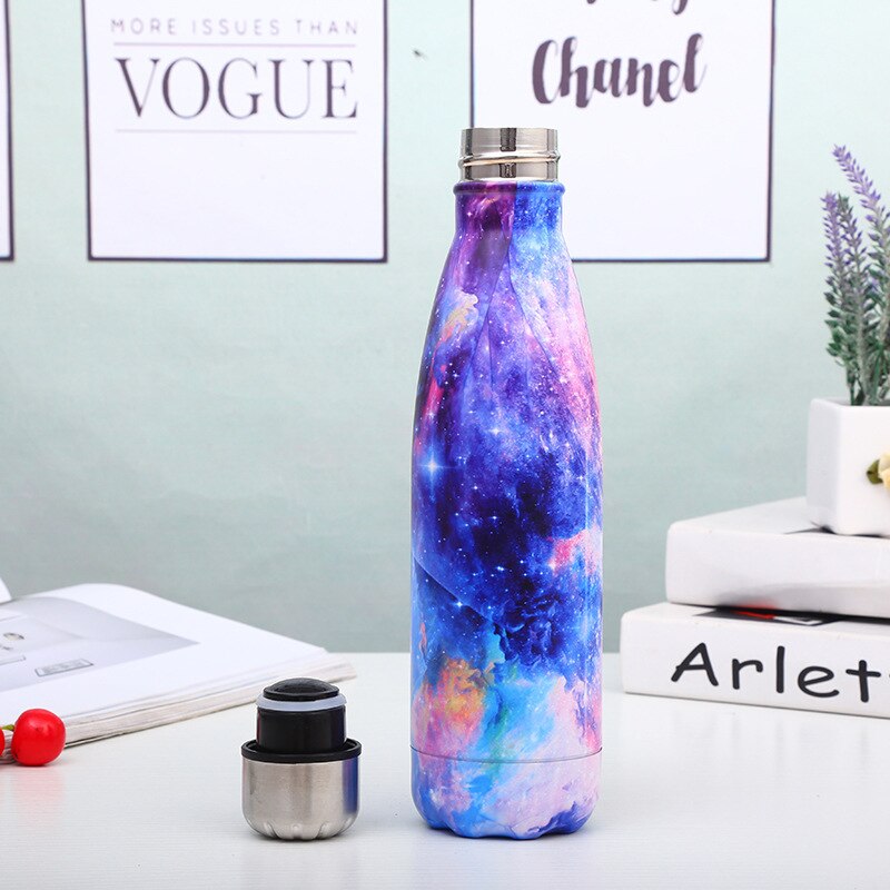 500ML Galaxy Water Bottles Stainless Steel Double Vacuum Insulated Bottle Sport Drinking Water Bottles Thermal Sports Travel Mug