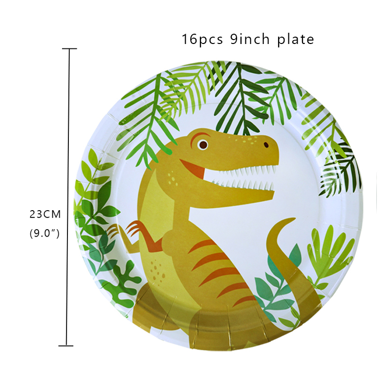 Dinosaur Disposable Tableware Dino birthday Party Decoration paper Napkin Plate Cup Kids Boy Jungle Safari Party Baby Shower: Dark Khaki