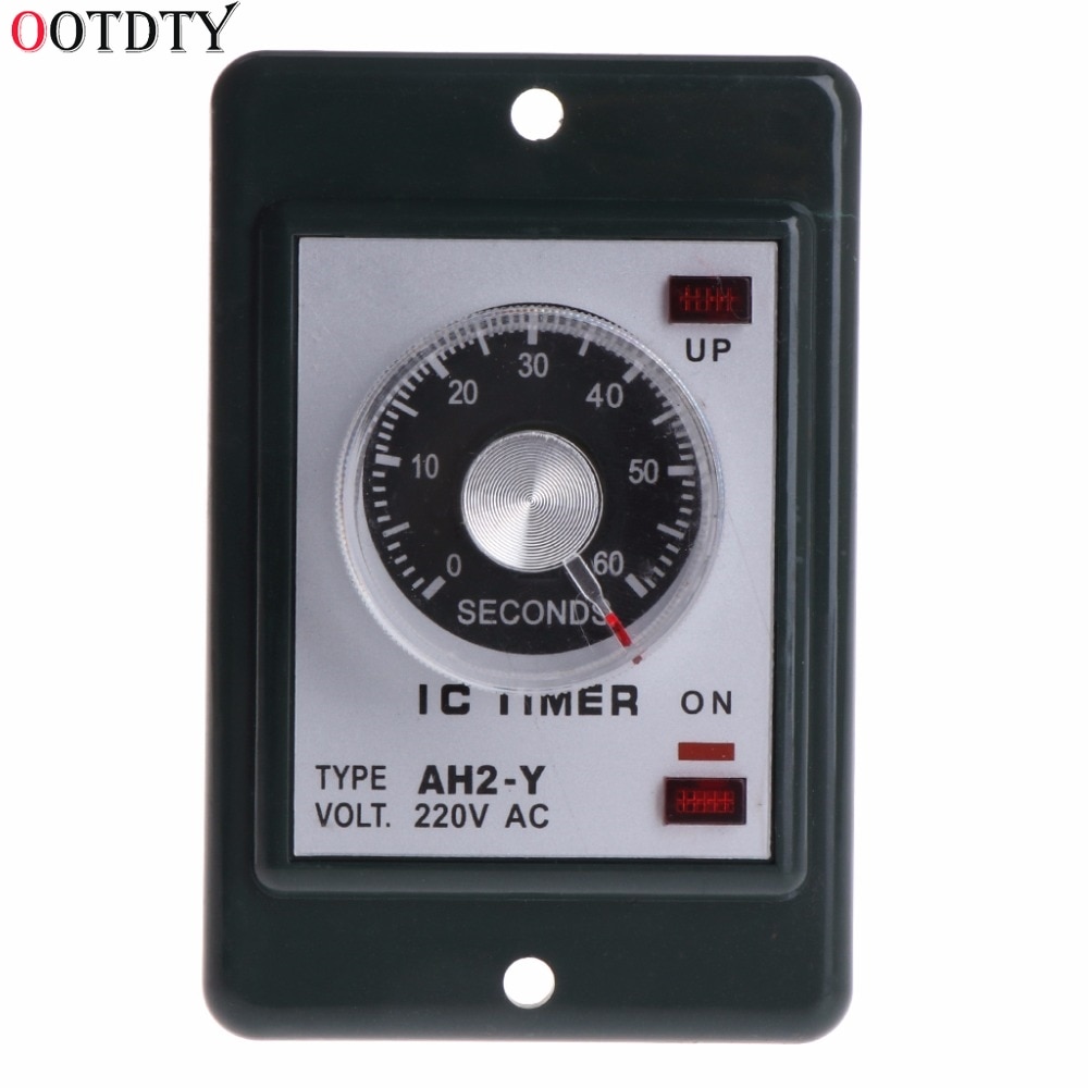 Temporizador de relé de 0 a 60 segundos/minutos con enchufe Base CA 220V, interruptor de tiempo de AH2-Y